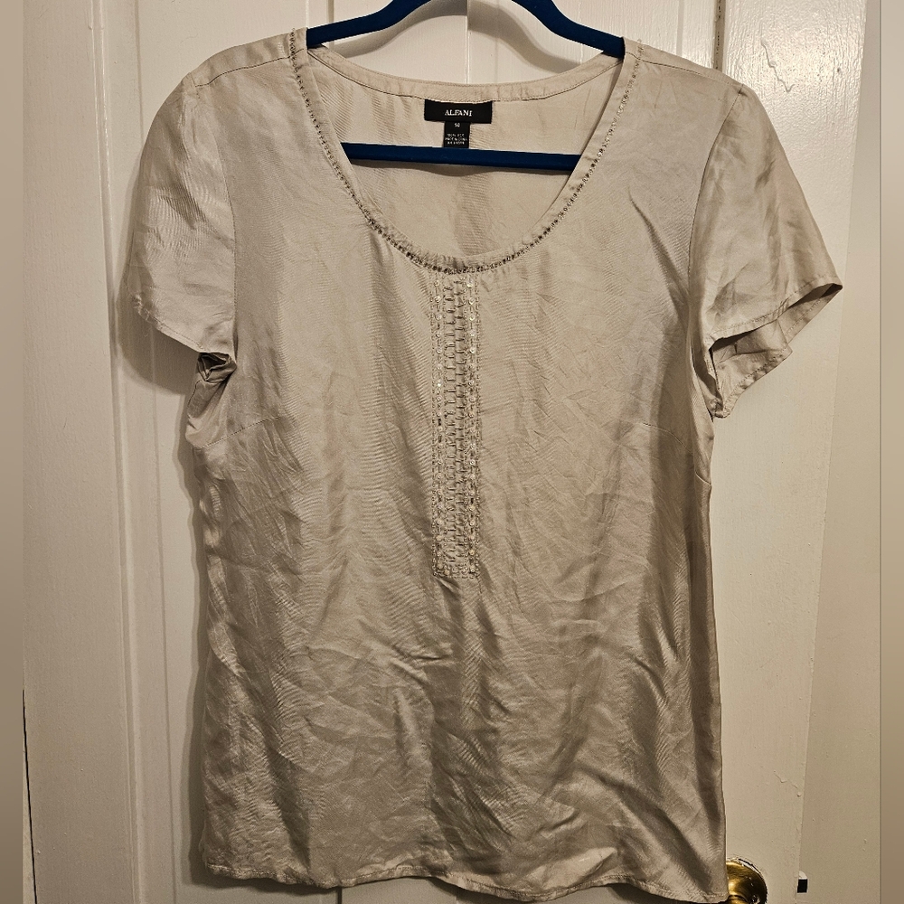 Alfani Silk Beaded Top